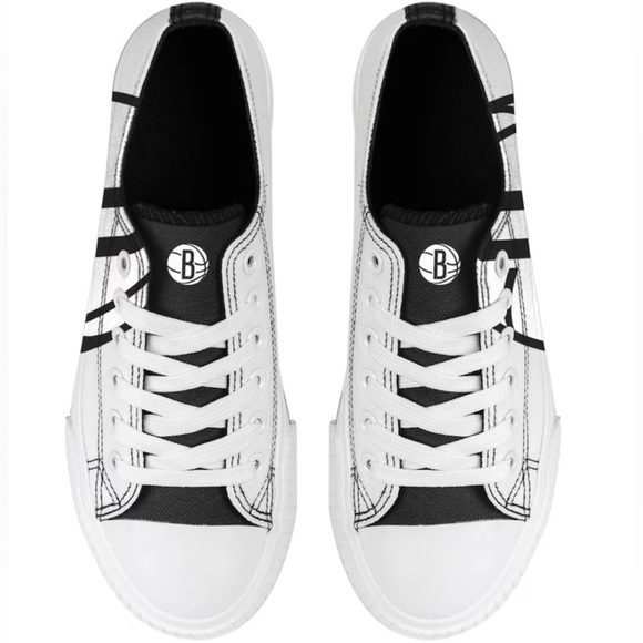 Brooklyn Nets FOCO Women's Platform Canvas Shoes - Picture 2 of 3